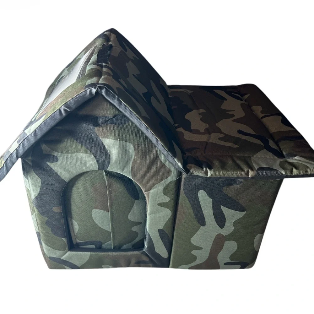 NWT Camo Soft Pet House Dog‎ Cat Shelter w/ Cushion & Ground Stakes Small